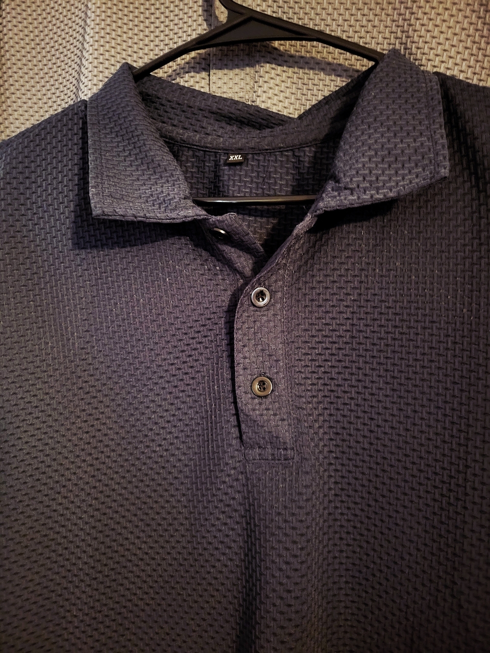 Men's Breeze Navy Textured Polo Shirt - Classic Short Sleeve 3XL